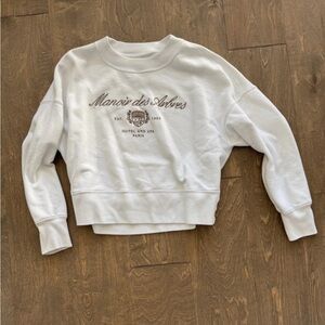 Paris hotel crew neck White Graphic Sweatshirt